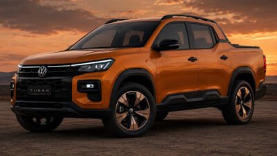 Nova VW Tukan 2027: Volkswagen revela dianteira da sucessora da Saveiro em teaser