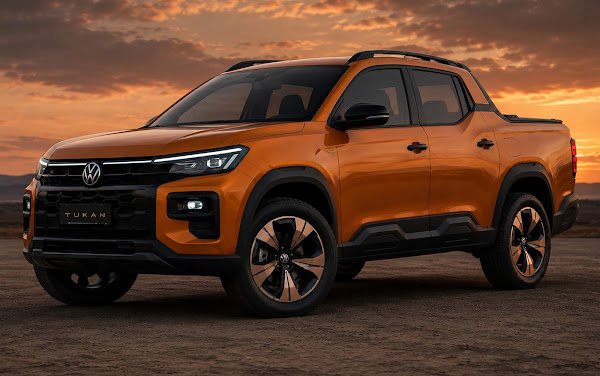 Nova VW Tukan 2027: Volkswagen revela dianteira da sucessora da Saveiro em teaser