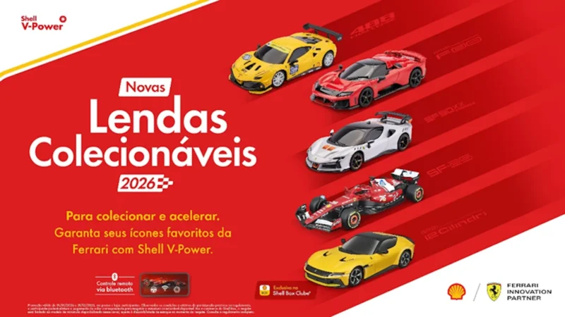 Shell lança coleção Lendas Colecionáveis 2026 com miniaturas da Ferrari