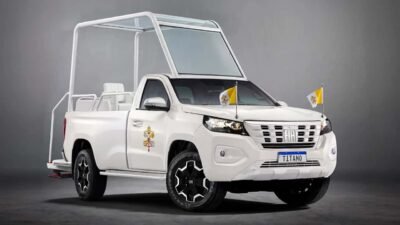Papa Leão XIV vai andar de Fiat Titano exclusiva no Uruguai; veja como ficou