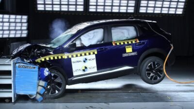 Novo Nissan Kicks conquista 5 estrelas no Latin NCAP com 86,29% em proteção de adultos