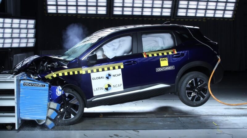 Novo Nissan Kicks conquista 5 estrelas no Latin NCAP com 86,29% em proteção de adultos