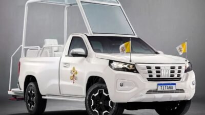 Fiat Titano será o papamóvel de Leão XIV no Uruguai, com assento giratório; na Argentina, o papa usa Hilux